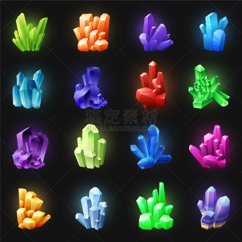 水晶,色彩鲜艳,黑色背景,华丽的,石英,矿物质,绿玉,蓝宝石,分离着色,写实
