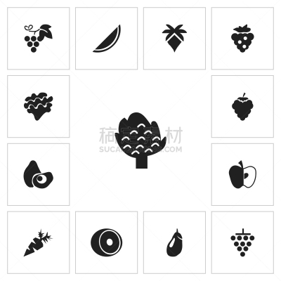 符号,水果,数字13,农业,自然,素食,华丽的,蔬菜,莴苣,图像