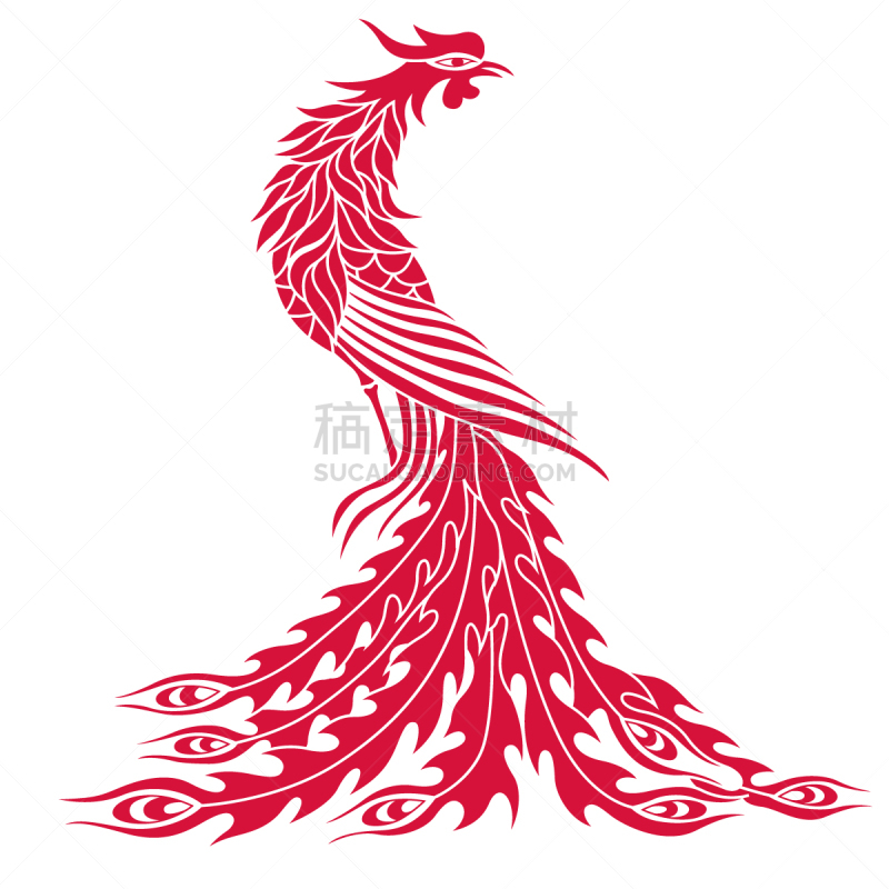 凤凰,式样,传统,华丽的,动物主题,复古风格,动物,鸟类,装饰物,虚拟角色