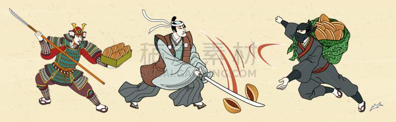 人,铜锣烧,忍者,剑,食品,全景,图像,薄烤饼,小吃,甜点心