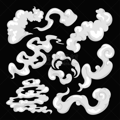 云景,白色,蒸汽,矢量,卡通,与众不同,活力,休闲游戏,暗色,烟雾