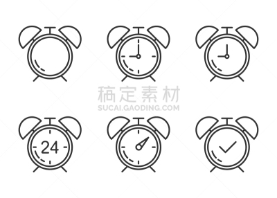 钟,绘画插图,警铃,矢量,白色背景,线条,灰色,数字化显示,商务,经理