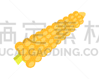 玉米,分离着色,黄色,白色背景,卡通,农业,蔬菜,清新,食品,熟的