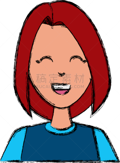 青年女人,卡通,可爱的,商务,人,概念,肖像,图像,女人,违约