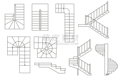 绘画插图,建筑,看风景,楼梯,横截面,顶部,线条,工程师,技术,建筑业