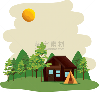 时区,帐篷,景象,小木屋,地形,户外,白昼,夏天,木制,露营
