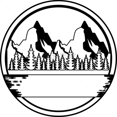 圆形,森林,山,时区,边框,野生动物,公园,证章,杉树,格林伍得