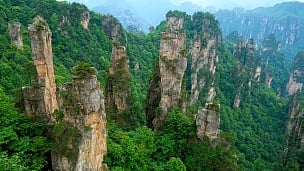 中国湖南省武陵源张家界国家森林公园全景拍摄