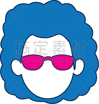 女人,头像,空白的,蓝色头发,眼镜,传媒,商务,人,肖像,设计