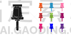 标志,图钉,计算机图标,绘画插图,多色的,矢量,白色背景,分离着色,黑色,注射器