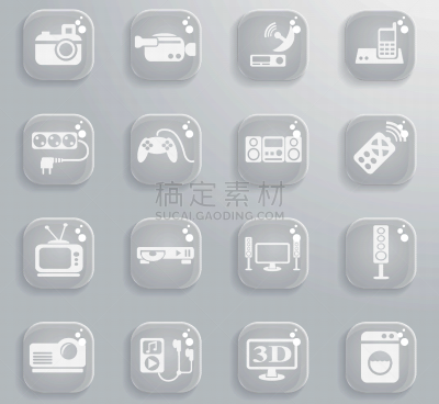 用具,图标集,黑色,电,家庭生活,技术,图像,矢量,进行中,切断