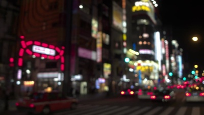 船上-东京新宿歌舞伎市中心周末夜景SoftFocus