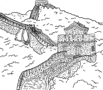 草图,长城,乱画,旅途,名声,边界,建筑业,建造物