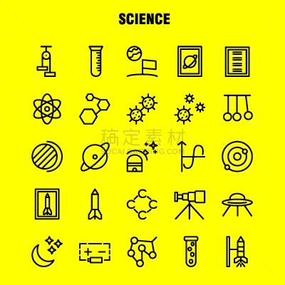 科学,设计师,线图标,商务,图表,直的,分子,不明飞行物,打包,行动