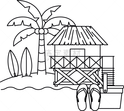 房屋,海滩,白色,小屋,公共浴室,海岸线,车站,夏天,户外,剪影