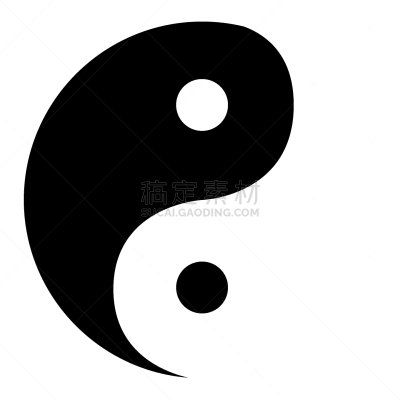 阴阳符,白色,黑色,图像,矢量,分离着色,无人,东亚,标志