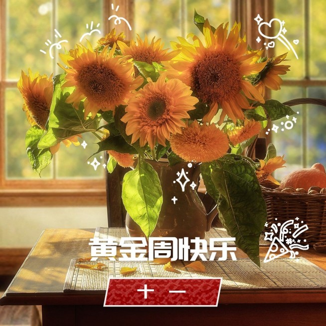 国庆节祝福简约风晒照plog模板预览效果