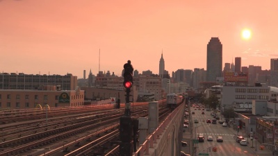 Subway 7 Train at Sunset in Sunnyside Queens
