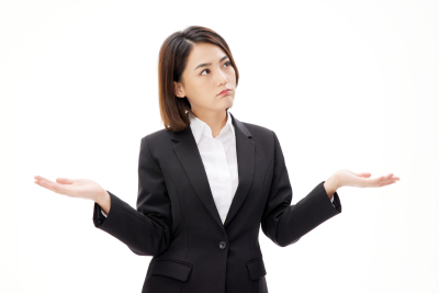人物系列双手摊开很无奈的职业女性