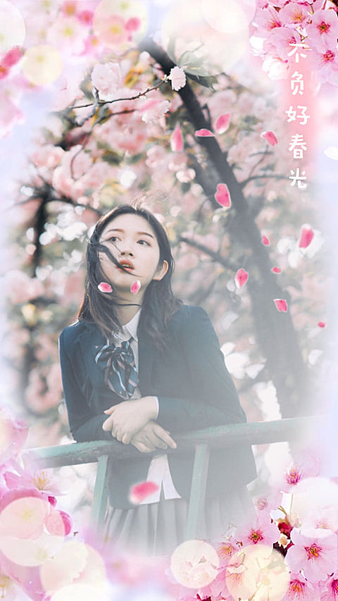 文体娱乐晒照樱花唯美竖版视频