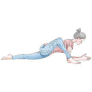 手绘-瑜伽运动女性人物插画10