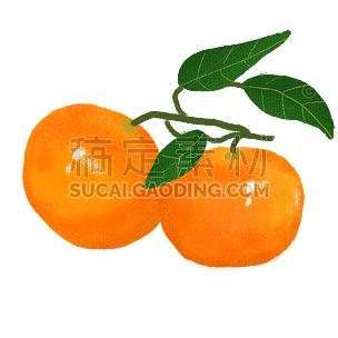 【微商】秋天营销贴纸手绘橘子