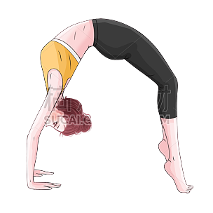 手绘-瑜伽运动女性人物插画7
