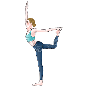 手绘-瑜伽运动女性人物插画6
