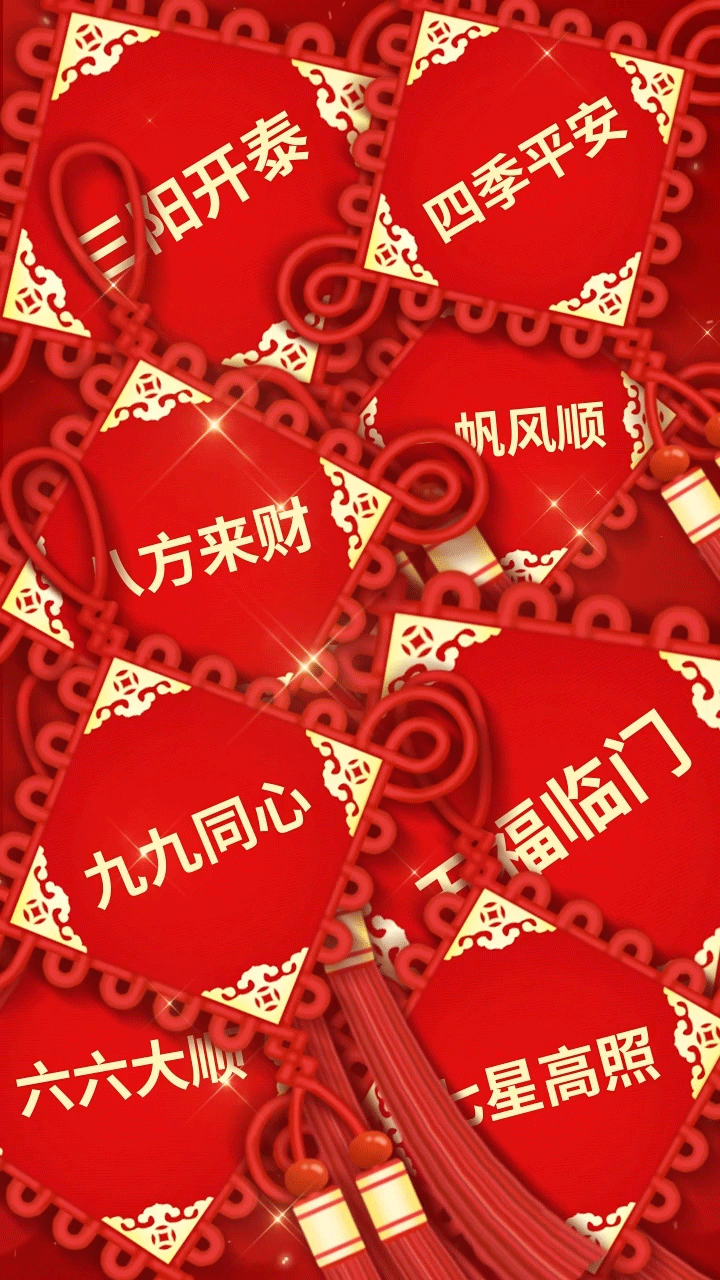 新年春节语录展示红色喜庆竖版视频