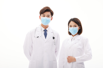人物系列穿着白大褂带着口罩的医生