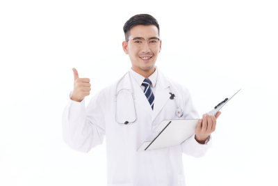 人物系列实景拿着文件夹做点赞手势医生