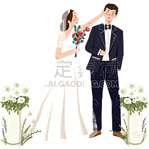 手绘-情人节婚礼大尺寸贴纸1