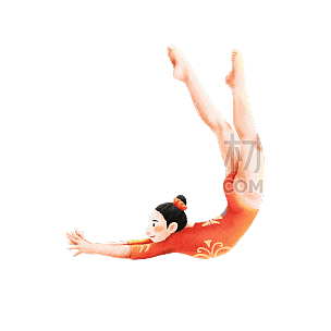 手绘-奥运运动员人物插画-体操