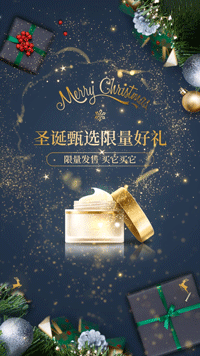 美容美妆圣诞营销创意奢华竖版视频