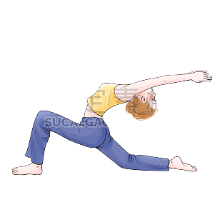 手绘-瑜伽运动女性人物插画3
