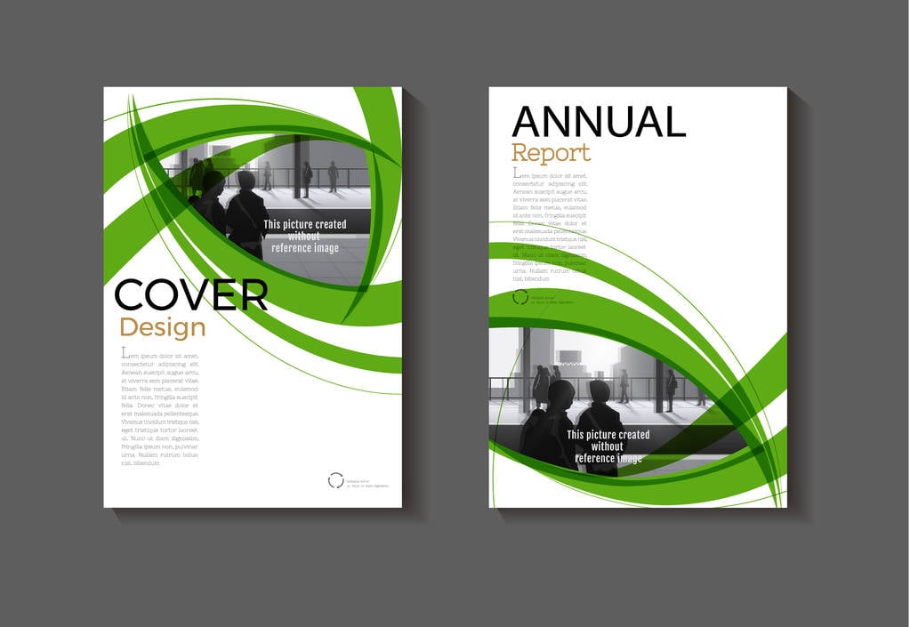 版式摘要绿色背景现代封面设计, 画册封面模板, 年报, 杂志和传单矢量 a4