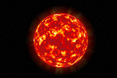 太阳太阳表面纹理球面图在星空背景下被隔离