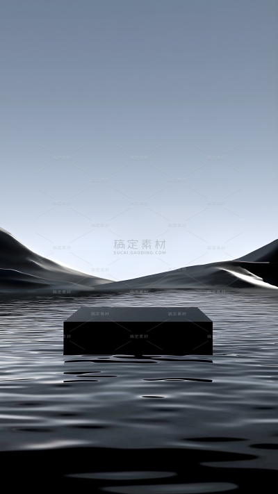 常规背景系列简约风沙丘水面渐变天空背景