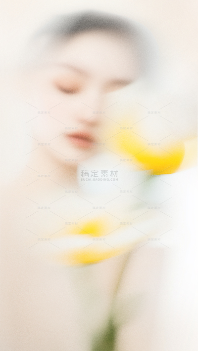 植物系列抽象感模糊鲜花女性背景
