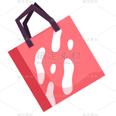 手绘-金融主题素材贴纸-购物袋