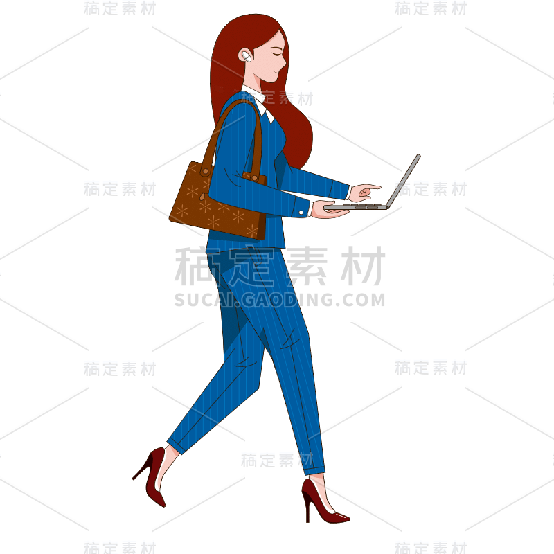 SVG-行走的人物描边元素常规贴纸