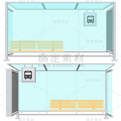 2.5D候车厅建筑元素常规贴纸5