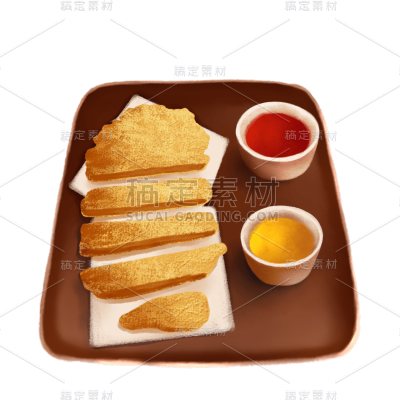 手绘中华小吃贴纸-鸡排