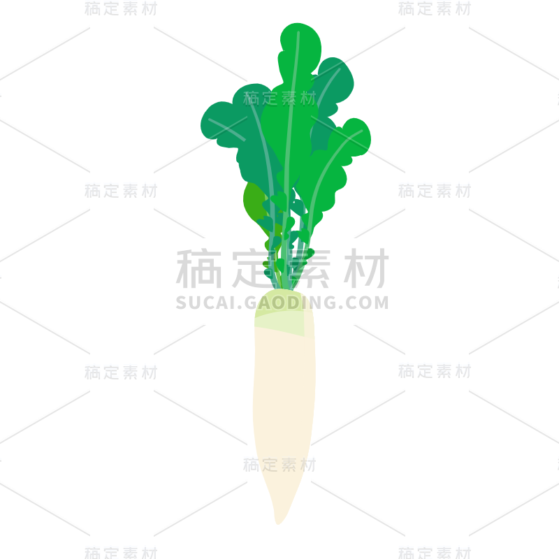 矢量-蔬菜美食元素贴纸-SVG-萝卜