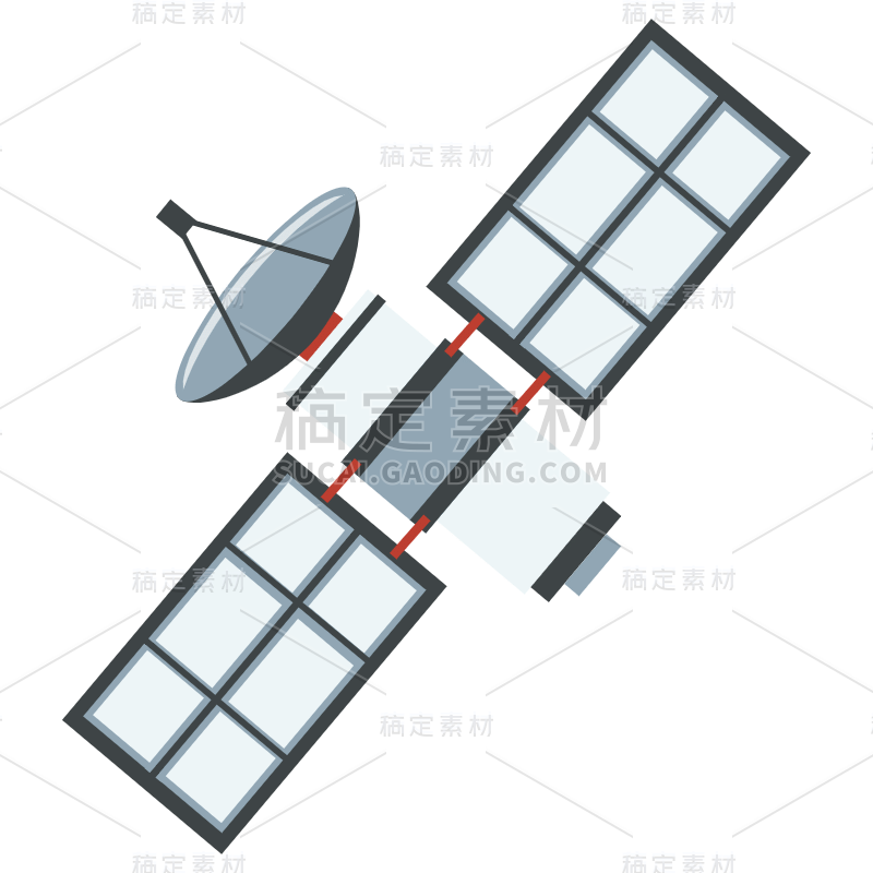 扁平-天文元素卫星贴纸7