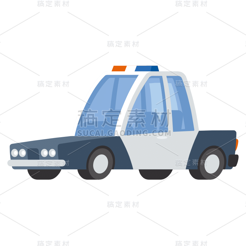 手绘-交通工具贴纸SVG-警车