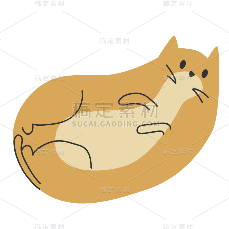 扁平-动物元素贴纸-SVG-猫