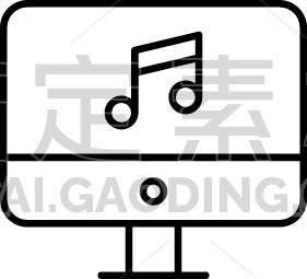 Computer Screen with Music sign