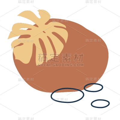 手绘-莫兰迪色块贴纸svg-9