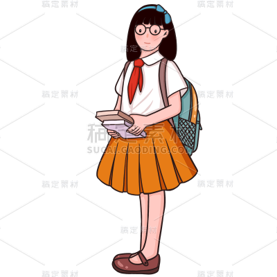 手绘-少先队员人物贴纸1